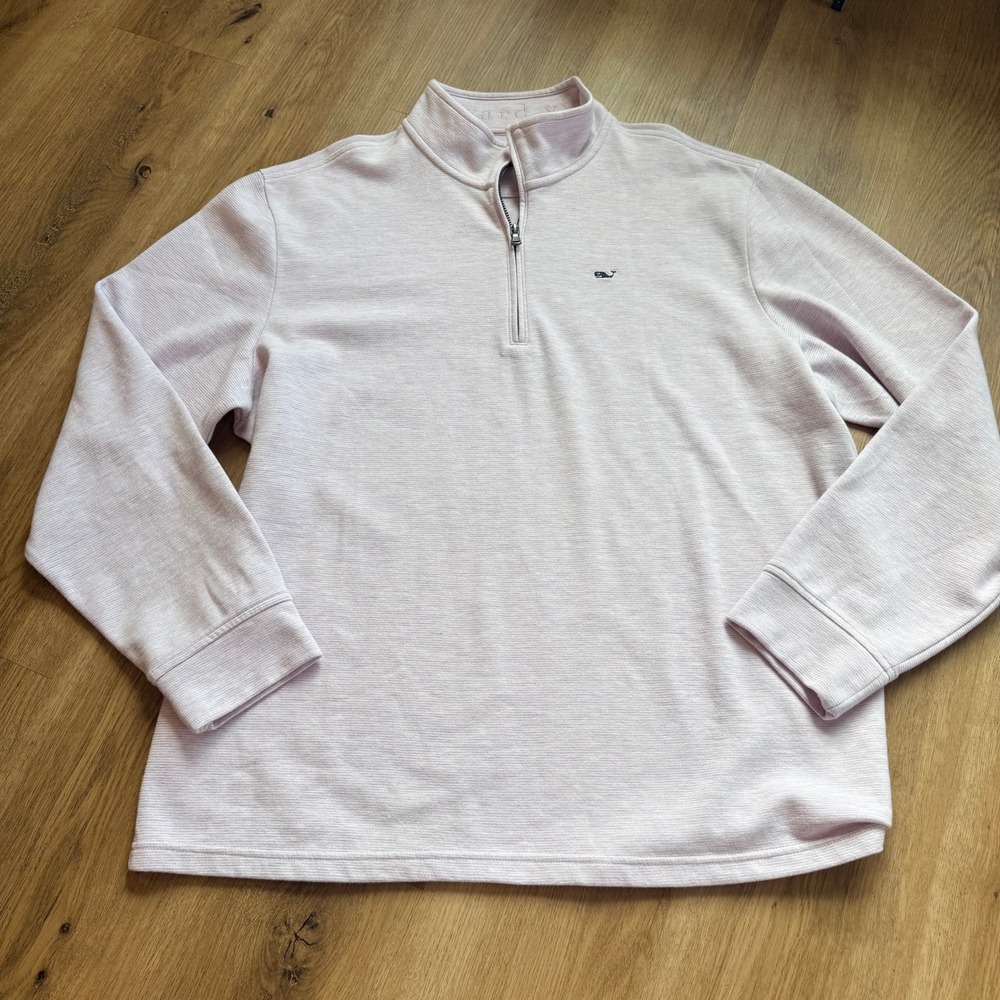 NWT Vineyard Vines Saltwater Quarter Zip Lilac Breeze XL Mens Pullover
